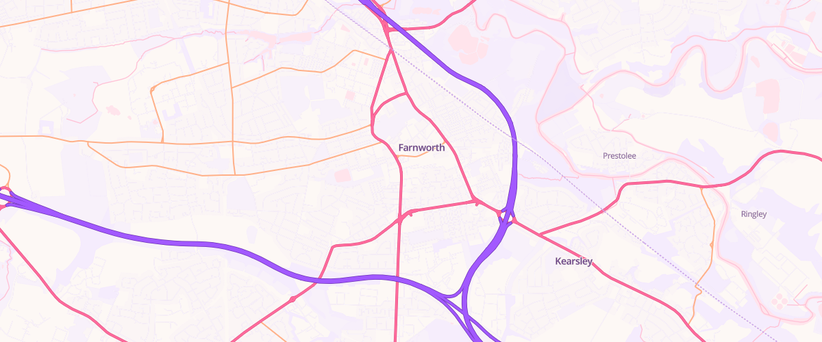 Map showing the location of Asda Farnworth Superstore