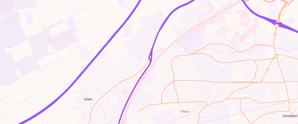 Map showing the location of Irlam Gateway Service Station