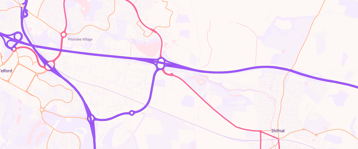 Map showing the location of Welcome Break Telford