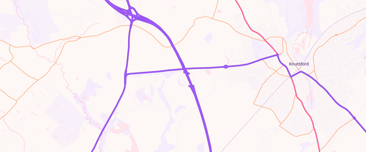 Map showing the location of Knutsford North Service Area