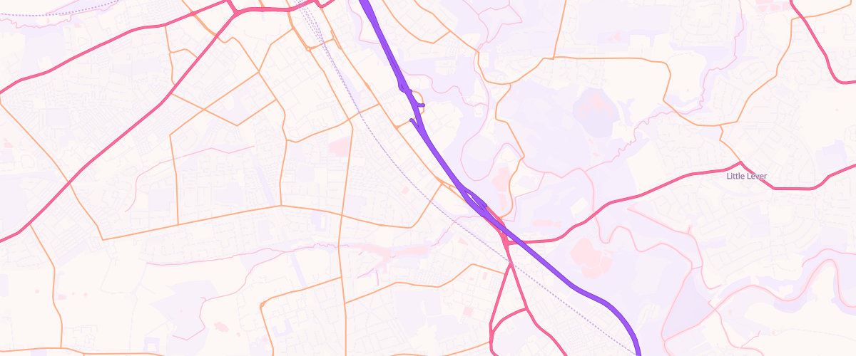 Map showing the location of Eg Manchester Road Pfs
