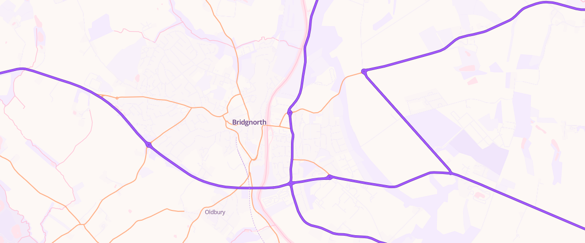 Map showing the location of Bridgnorth Hermitage Esso Express