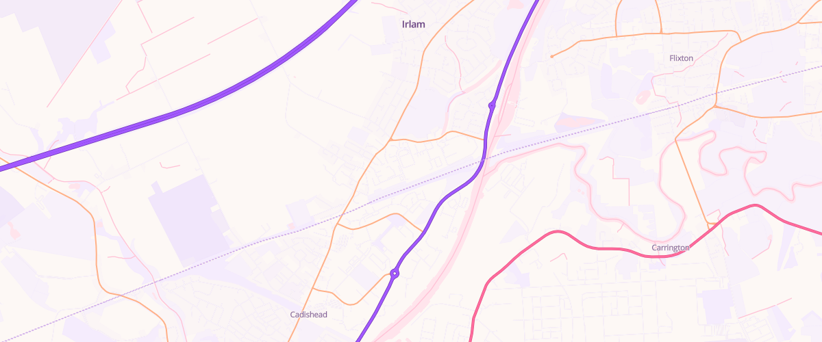 Map showing the location of Irlam Extra Petrol Filling