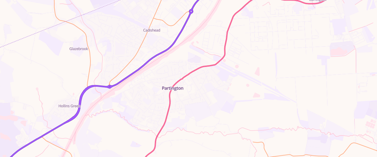 Map showing the location of Murco Partington Service Station