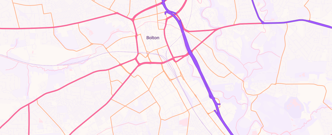 Map showing Nigel Langs Garage, Bolton