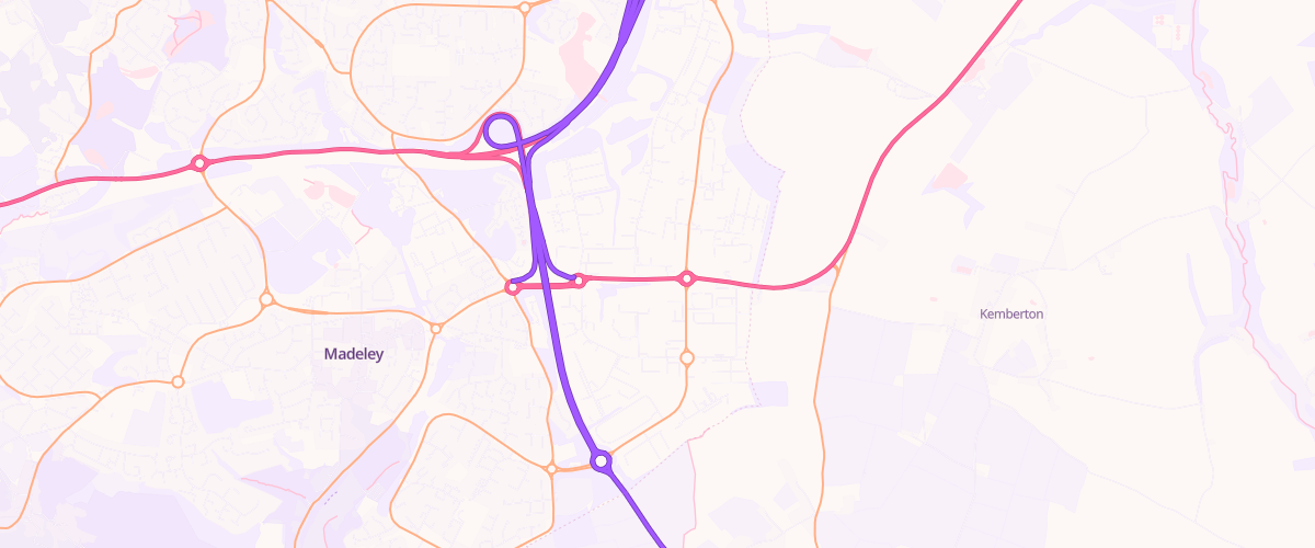 Map showing the location of Furrows Halesfield Forecourt