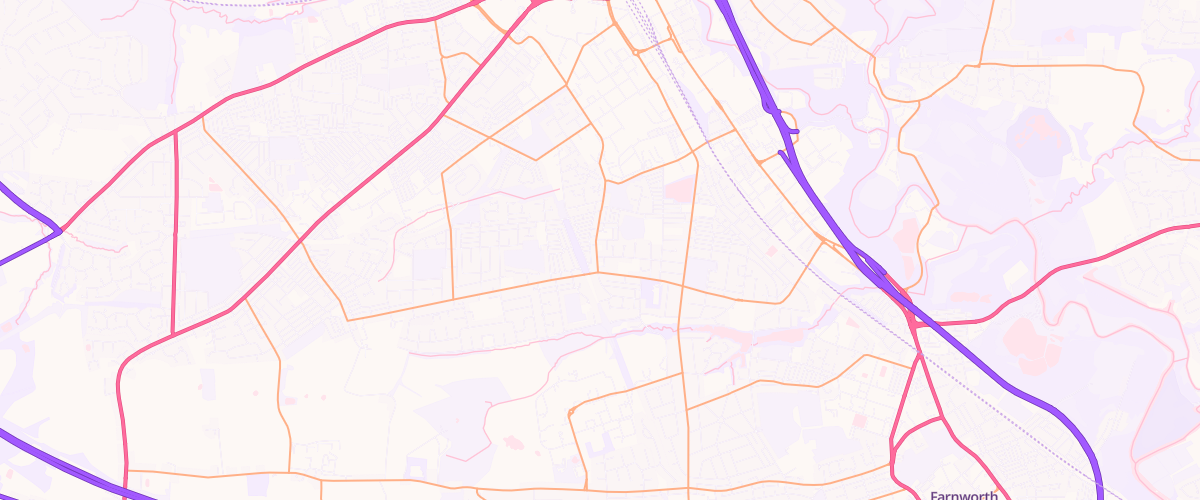 Map showing the location of Rishton Lane Service Station