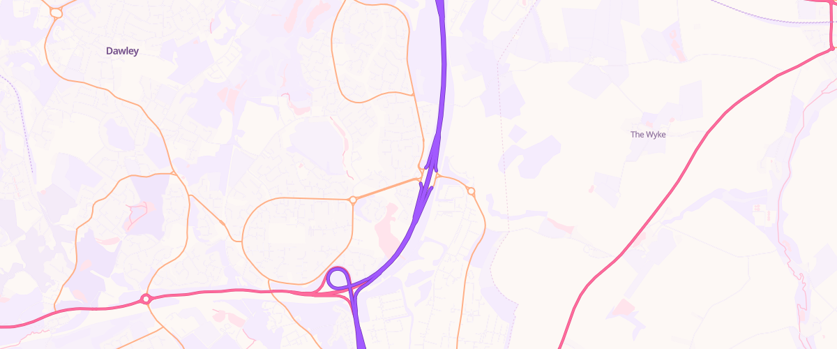Map showing the location of Shell Stirchley Services