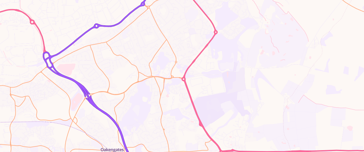 Map showing the location of Asda Donnington Wood Superstore