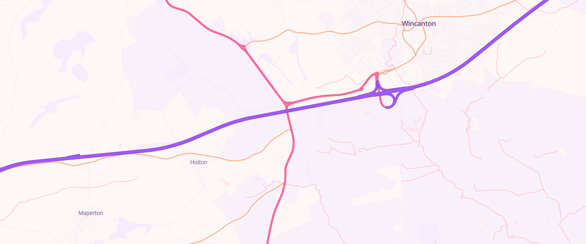 Map showing the location of Anchor Hill Service Station