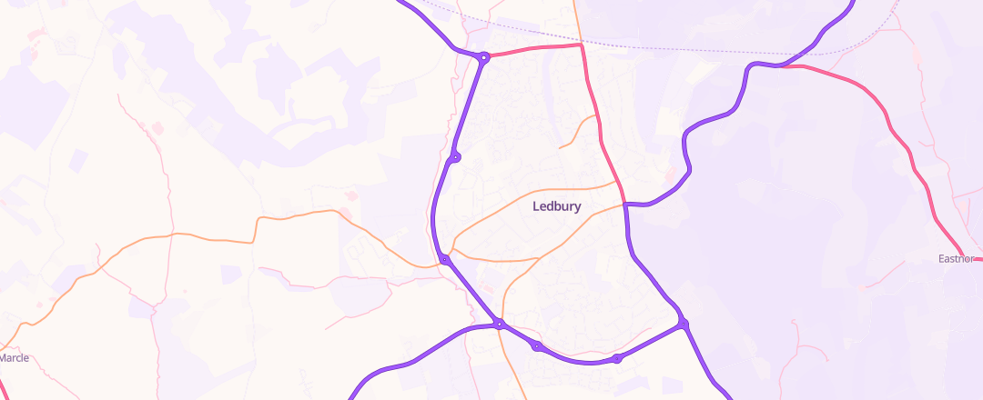 Map showing Jsr Autos Ltd, Ledbury