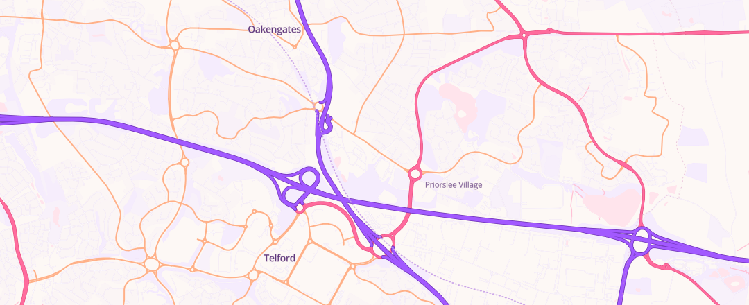 Map showing Priorslee Motor Services Limited, Telford