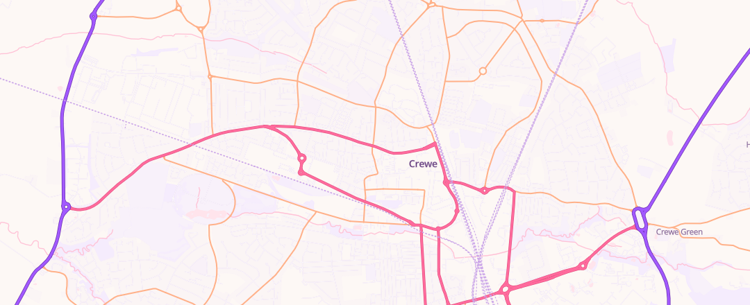 Map showing Halfords Autocentre, Crewe