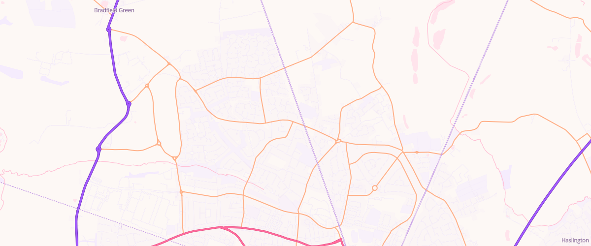 Map showing the location of Mfg Crewe