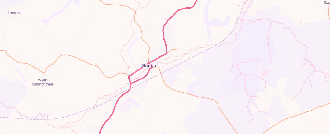 Map showing Bruton Motor Services Ltd, Bruton