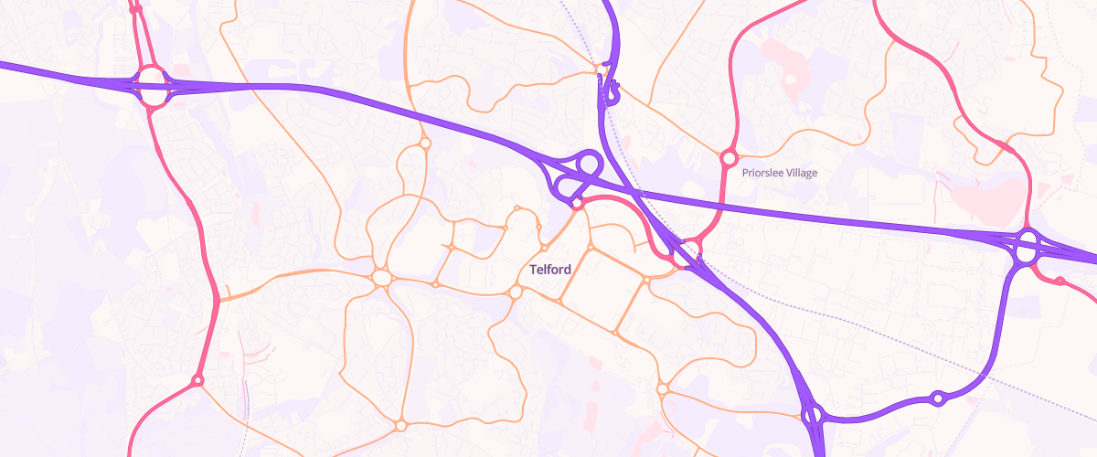 Map showing the location of Sainsburys Telford