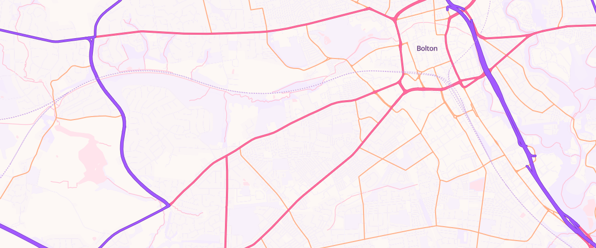Map showing the location of Bolton Wigan Rd Esso