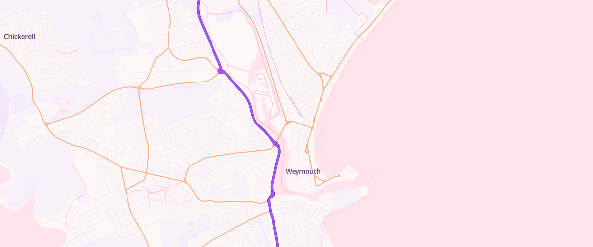 Map showing the location of Asda Weymouth Express Petrol