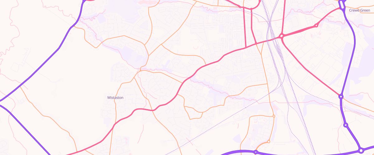 Map showing the location of Crewe Road Service Station