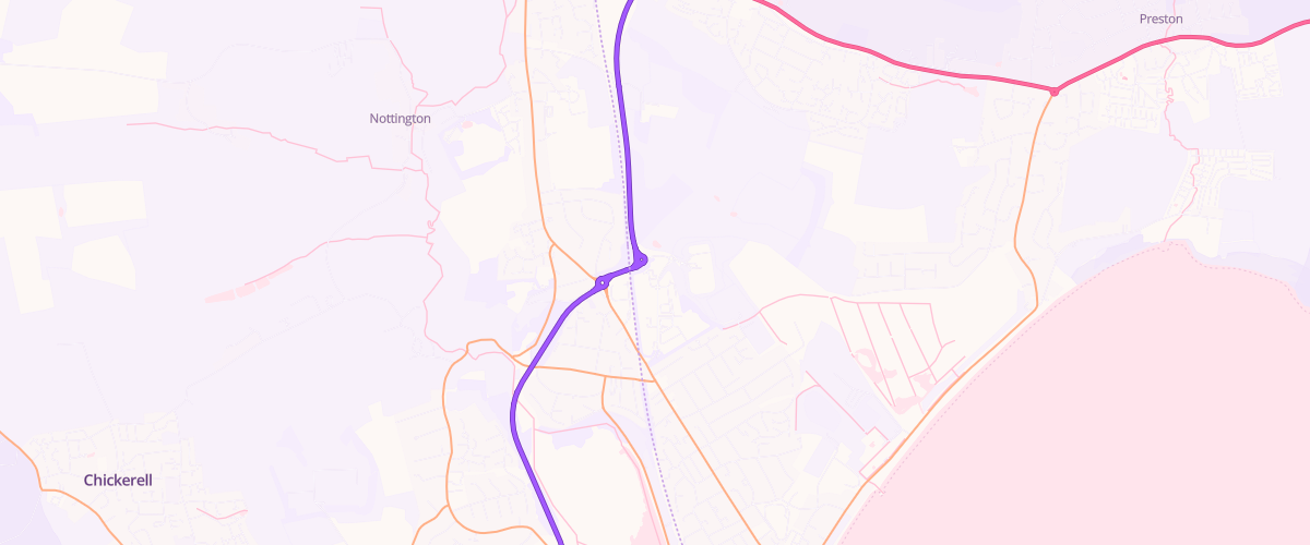 Map showing the location of Sainsburys Weymouth