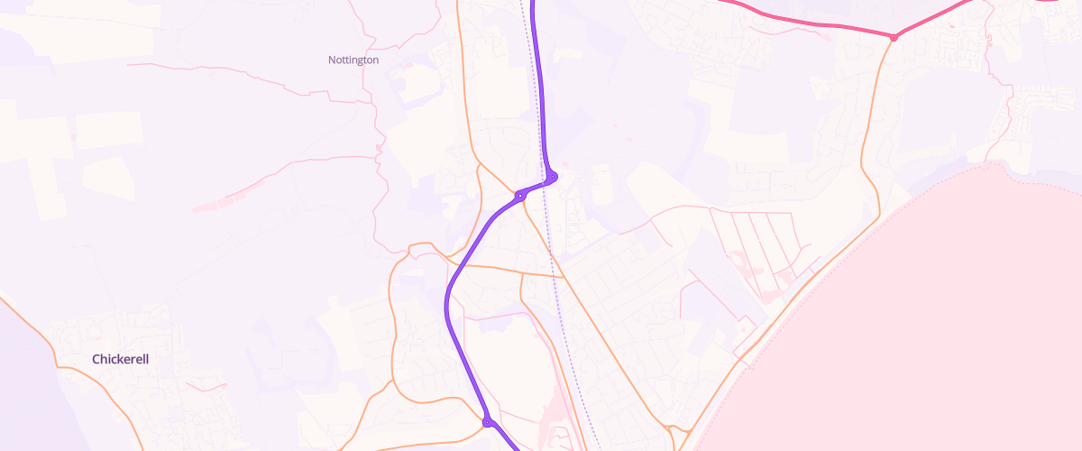 Map showing the location of Mfg Morrisons Weymouth