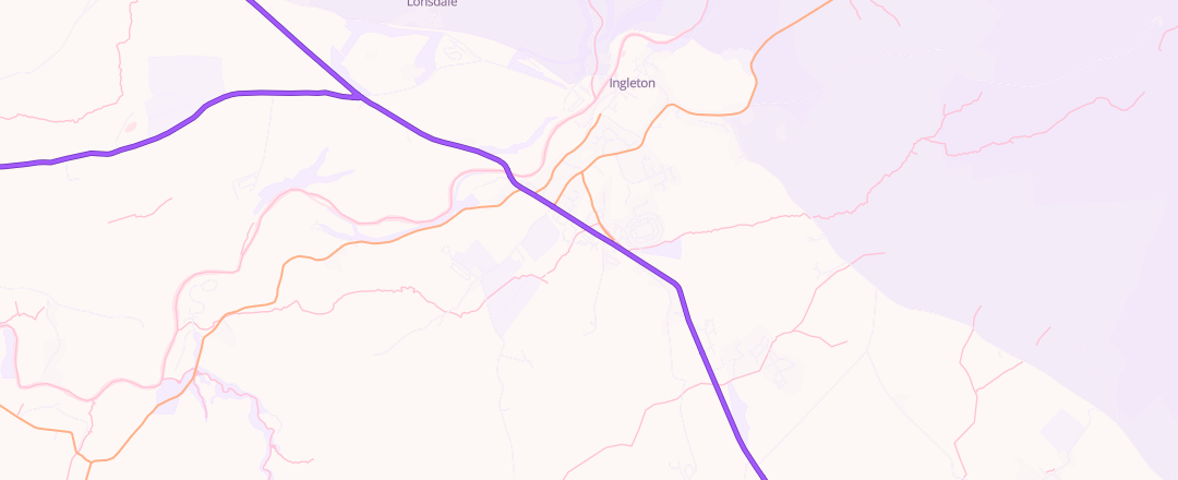 Map showing Blue Line Auto Logistics Ltd, Ingleton