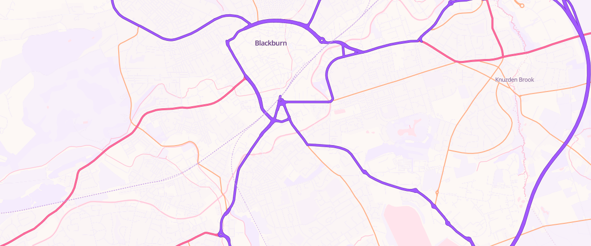 Map showing the location of Asda Blackburn Superstore