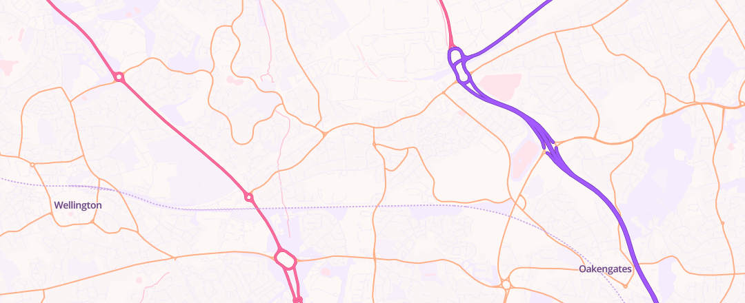 Map showing Hadley Test And Repair, Telford