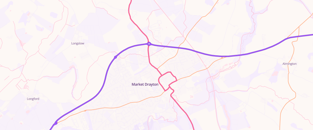 Map showing the location of Mfg Morrisons Market Drayton