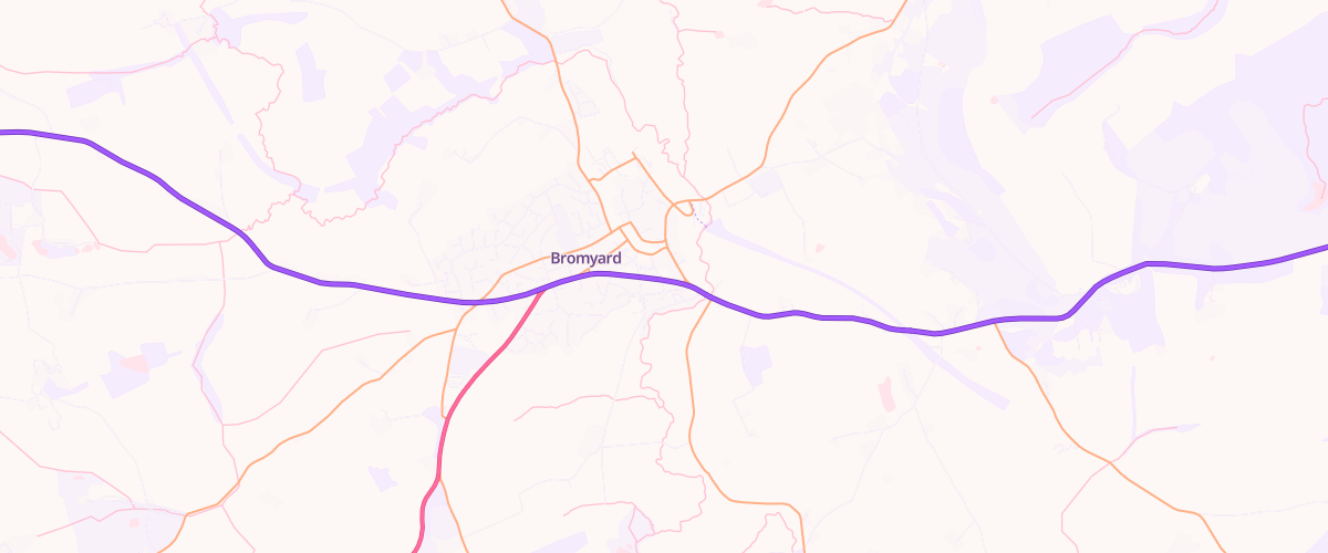 Map showing the location of Mfg Bromyard