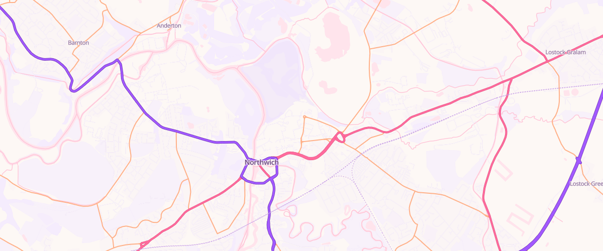 Map showing the location of Sainsburys Northwich