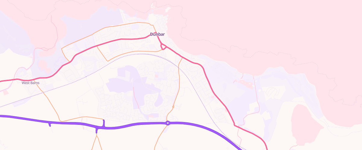 Map showing the location of Asda Dunbar Supermarket