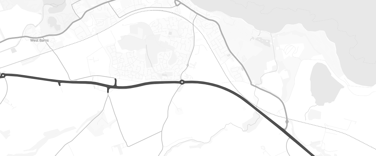 Map showing the location of Asda Dunbar Supermarket