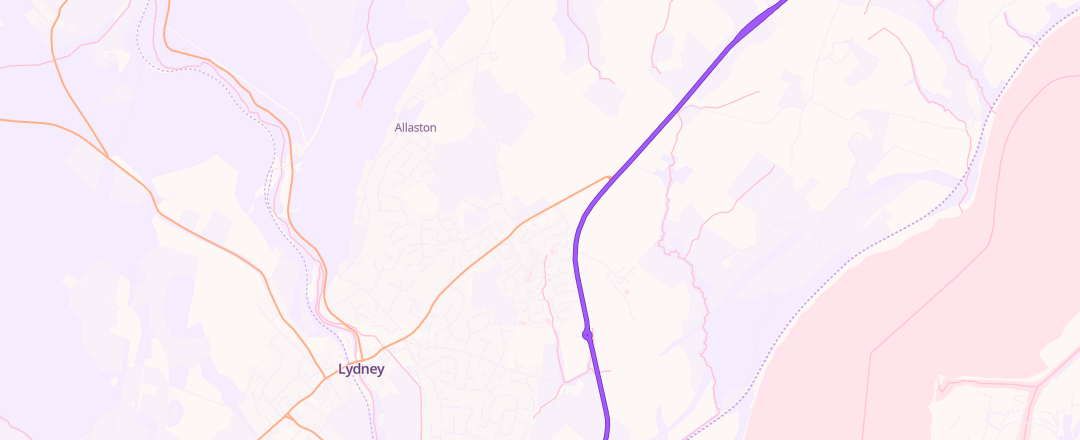 Map showing R M A Services, Lydney