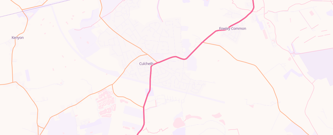 Map showing Smithy Garage, Warrington