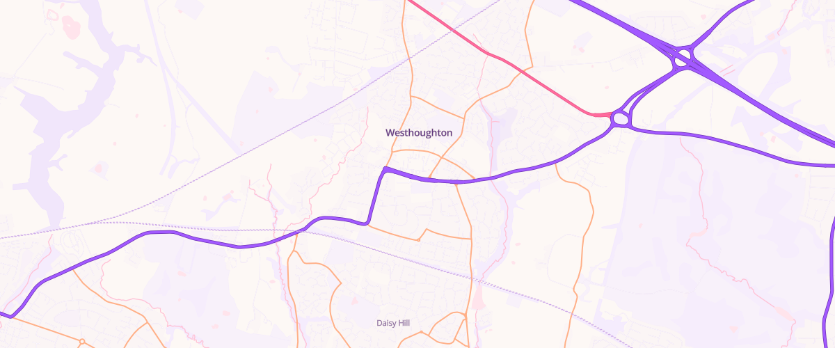 Map showing the location of Sainsburys Westhoughton