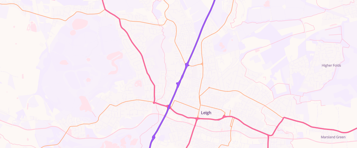 Map showing the location of Asda Leigh Supercentre