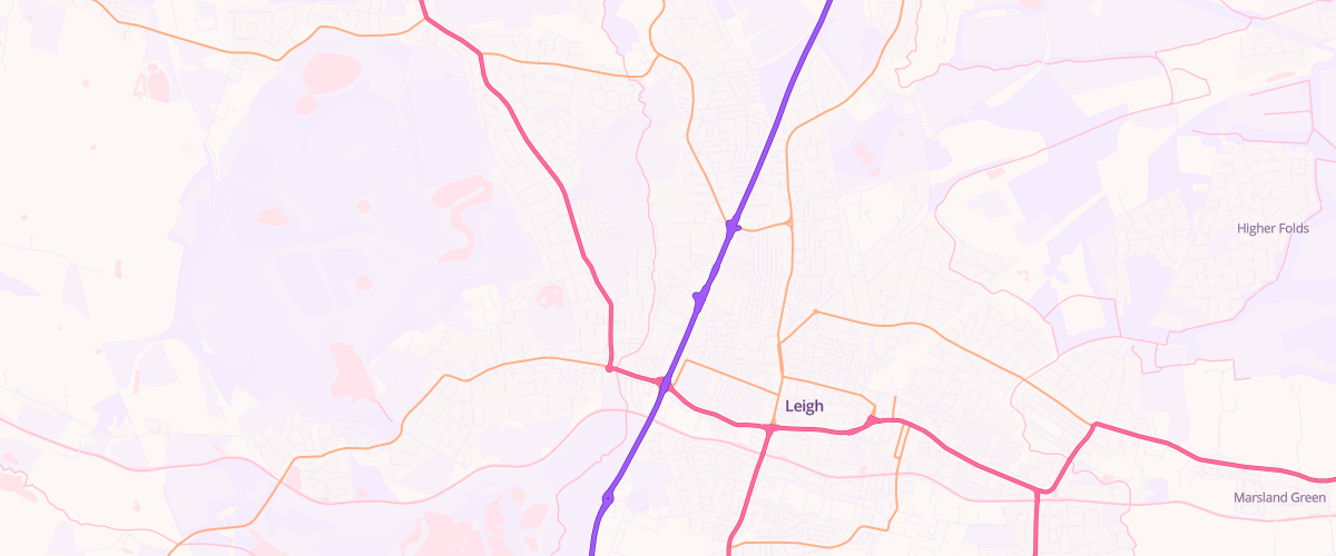 Map showing the location of Sainsburys Leigh