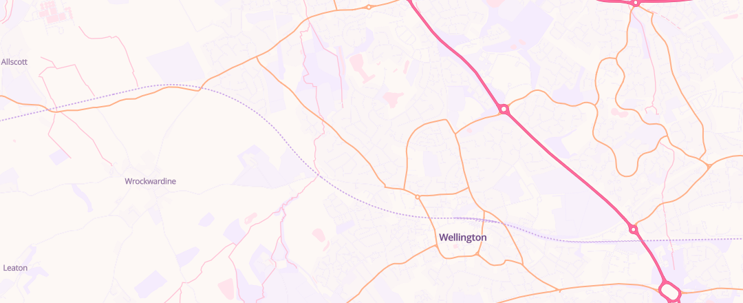 Map showing Brooklands Mot Testing Centre, Telford
