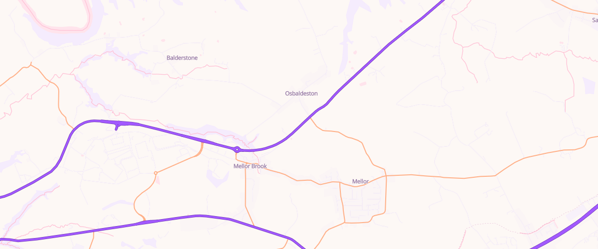 Map showing the location of Pennine Service Station