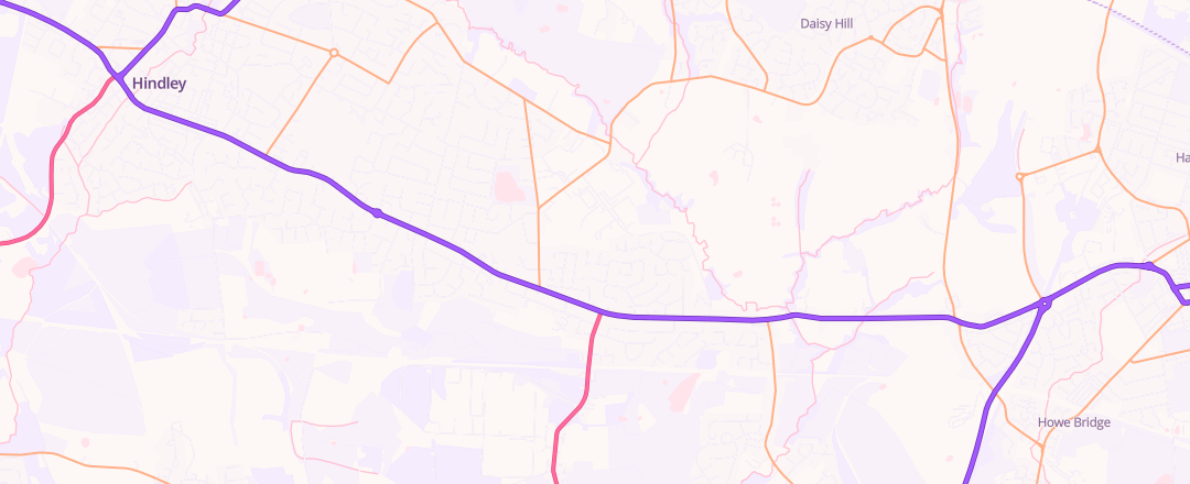 Map showing Freeway Autos, Wigan