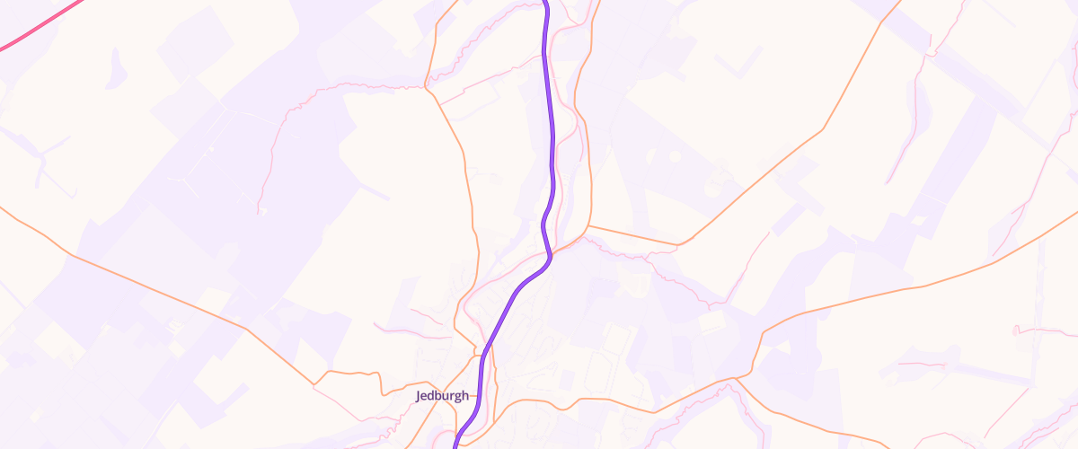 Map showing the location of Jedburgh Service Station