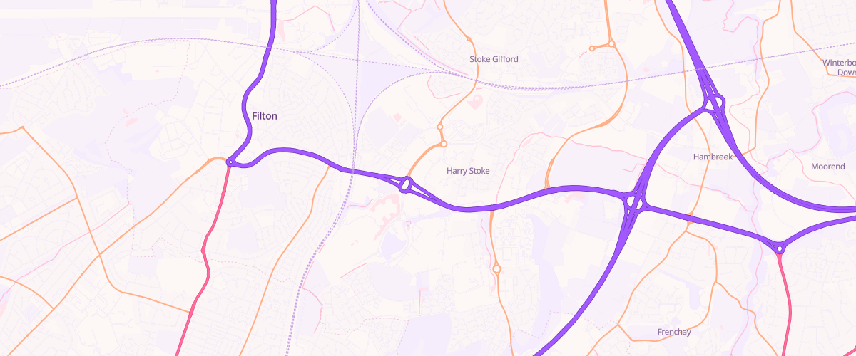 Map showing the location of Sainsburys East Filton