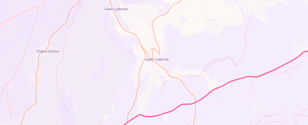 Map showing Lydbrook Valley Garage, Lydbrook