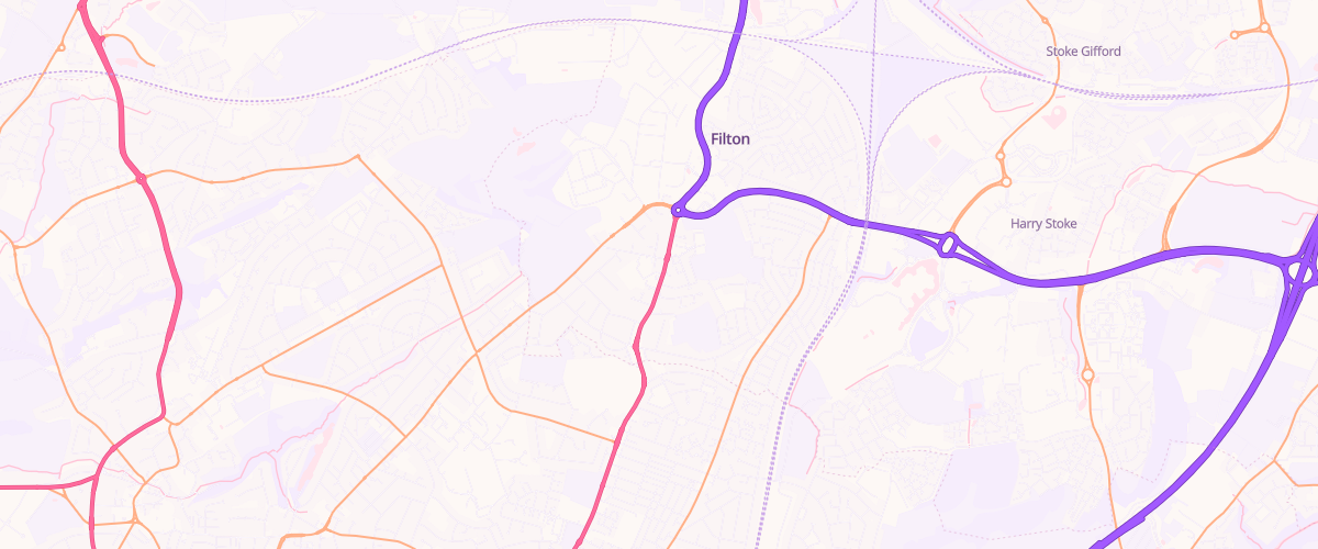 Map showing the location of Bristol Filton Esso Express