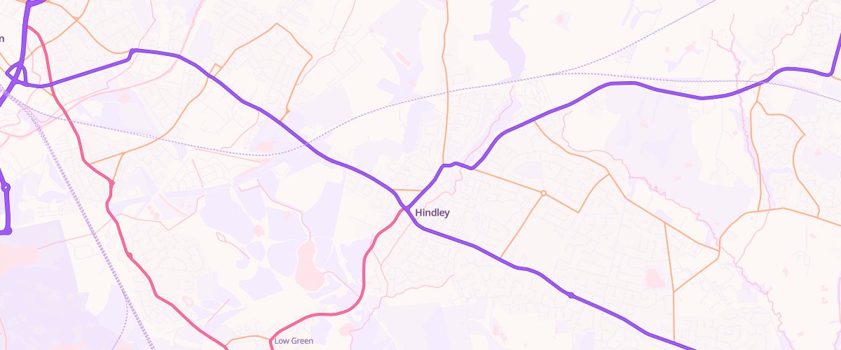 Map showing the location of Wigan Hindley Extra Petrol