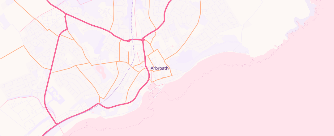 Map showing Angus Tyres, Arbroath