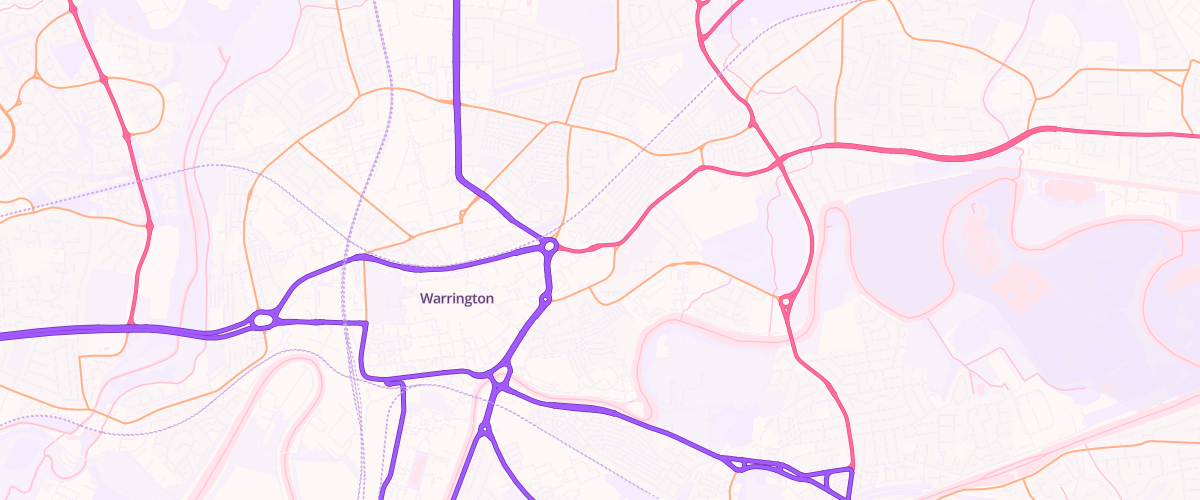 Map showing the location of Sainsburys Warrington