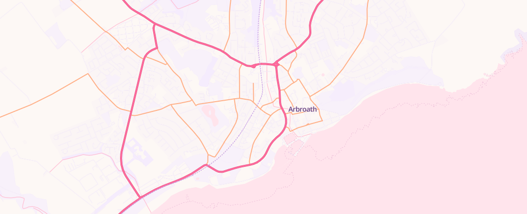 Map showing Kwik-Fit, Arbroath
