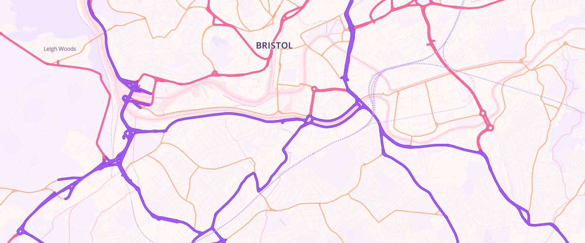 Map showing the location of Asda Bedminster